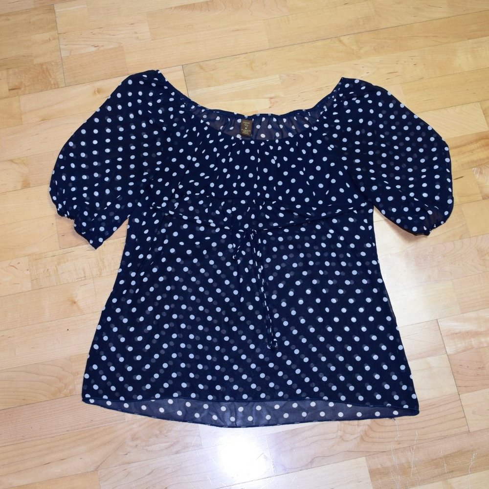COPPER KEY Women's JRS Sz M Sheer BLOUSE Shirt